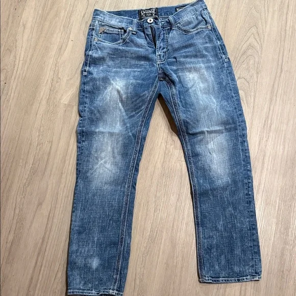 Buckle Salvage Blue Slim Men's Jeans - Picture 7 of 8